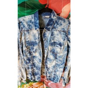 Jean button down camp shirt